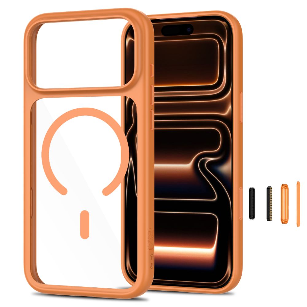 Tech Protect Magone Magsafe Cc + Glas 2 Pak Iphone 17 Pro / 18 Pro Cosmic Orange/Klar