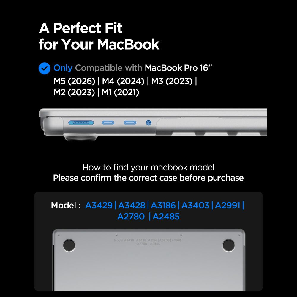 Spigen Airskin Macbook Pro 16 M1 M5 / M5 Pro / M5 Pro Max 2021 2026 Frost Clear