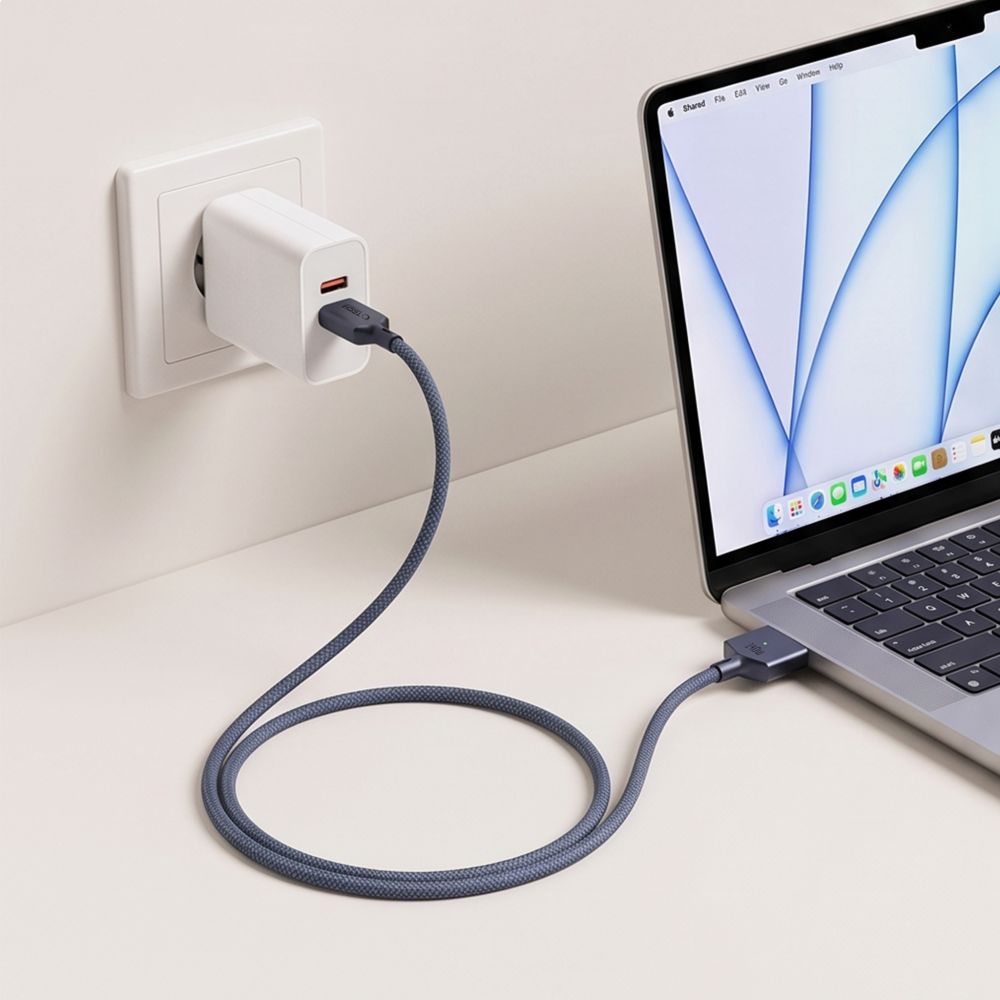Tech Protect Mmc01 Ultraboost Magnetisk Macbook Kabel Usb C Til Magsafe 3 140 W 300 Cm Midnatsblå
