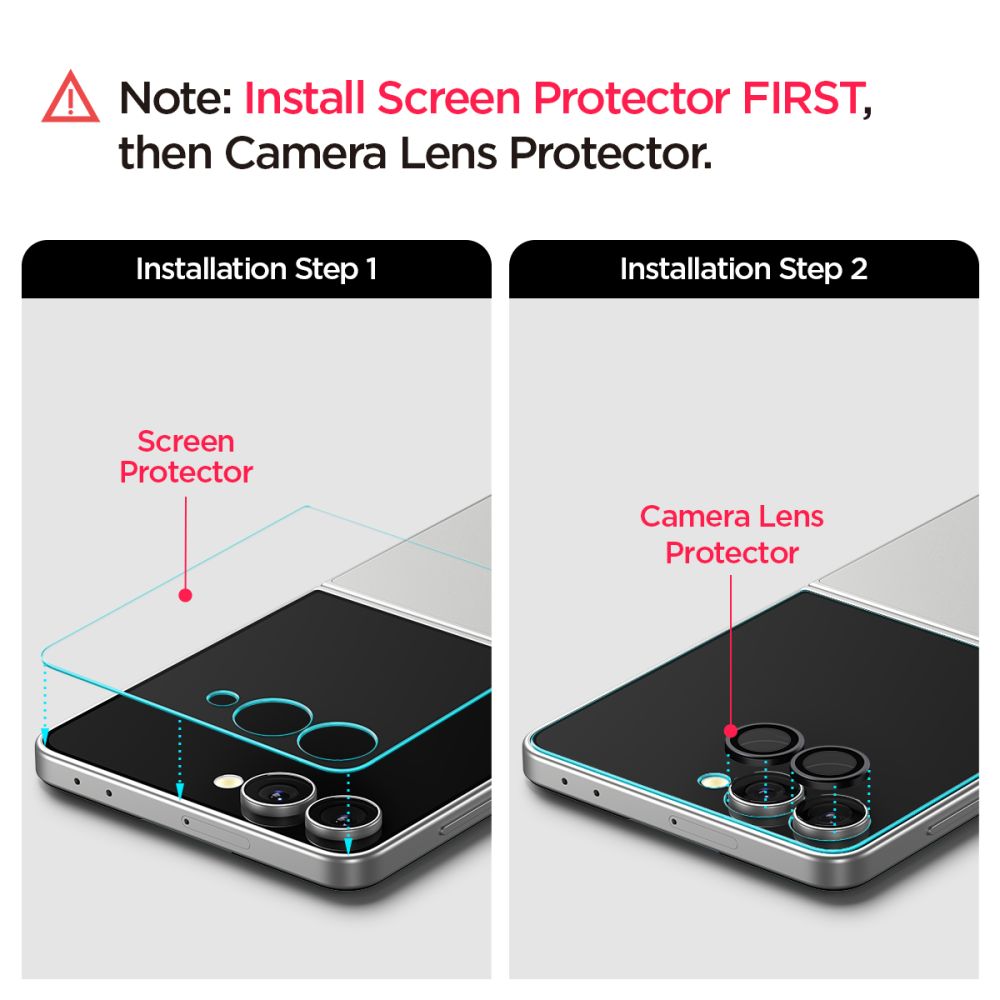 Kamera Beskyttelse Spigen Optik Pro Hd Glas.Tr ”Ez Fit” Camera Protector 2 Pack Galaxy Z Flip 7/8 Sort