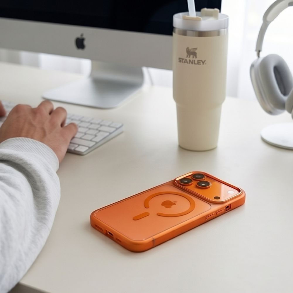 Tech Protect Magmat Magsafe Cc Iphone 17 Pro Max / 18 Pro Max Cosmic Orange/Clear