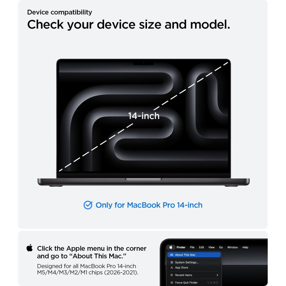 Spigen Urban Fit Macbook Pro 14 M1 M5 / M5 Pro / M5 Pro Max 2021 2026 Lynggrå