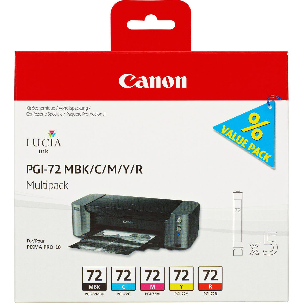 Canon 6402B009 blækpatron 5 stk Original Standard udbytte Blå, Magenta, Mat sort, Rød, Gul
