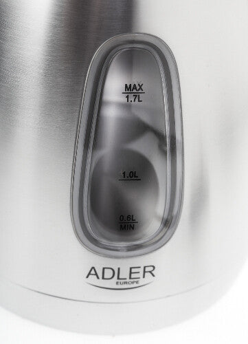 Adler AD1223 elkedel 1,7 L 2000 W Sort, Rustfrit stål