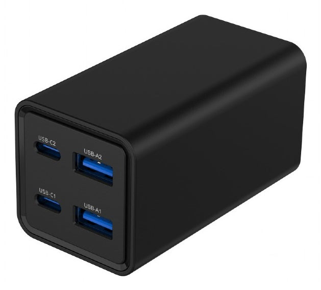 Gembird TA-UC-2A2C-PD65-01-BK oplader til mobil enhed Laptop, Smartphone Sort Vekselstrøm Hurtig opladning Indendørs