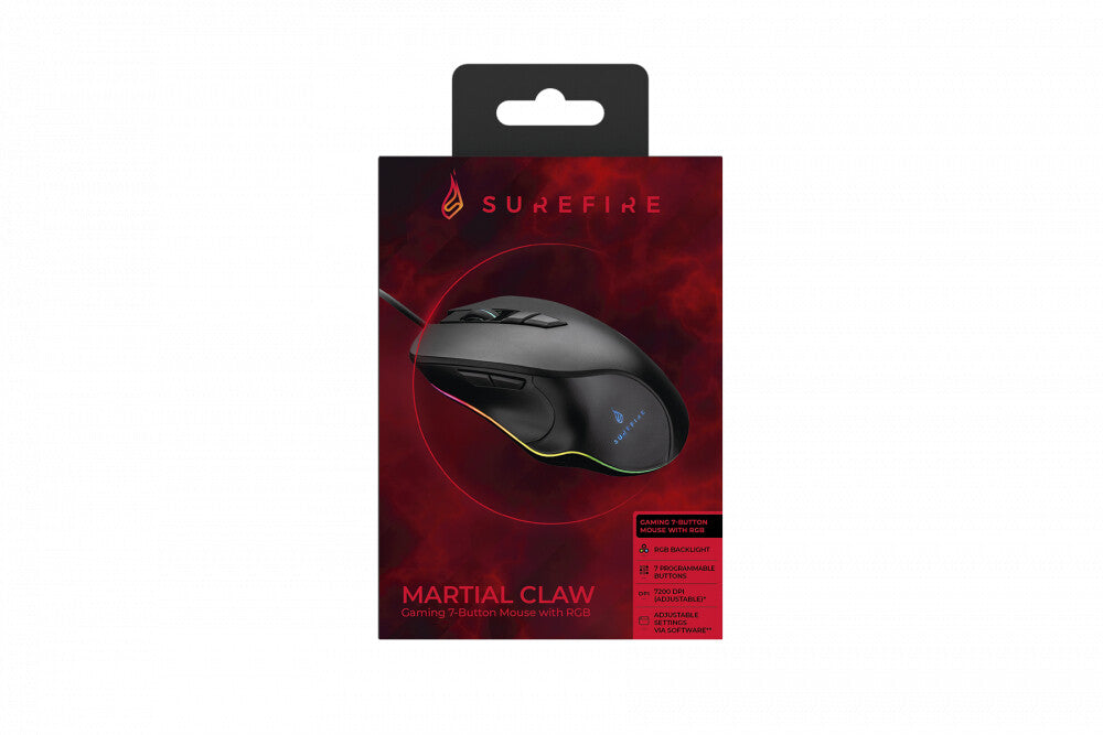 SureFire Martial Claw mus Spil Højre hånd USB Type-A Optisk 7200 dpi