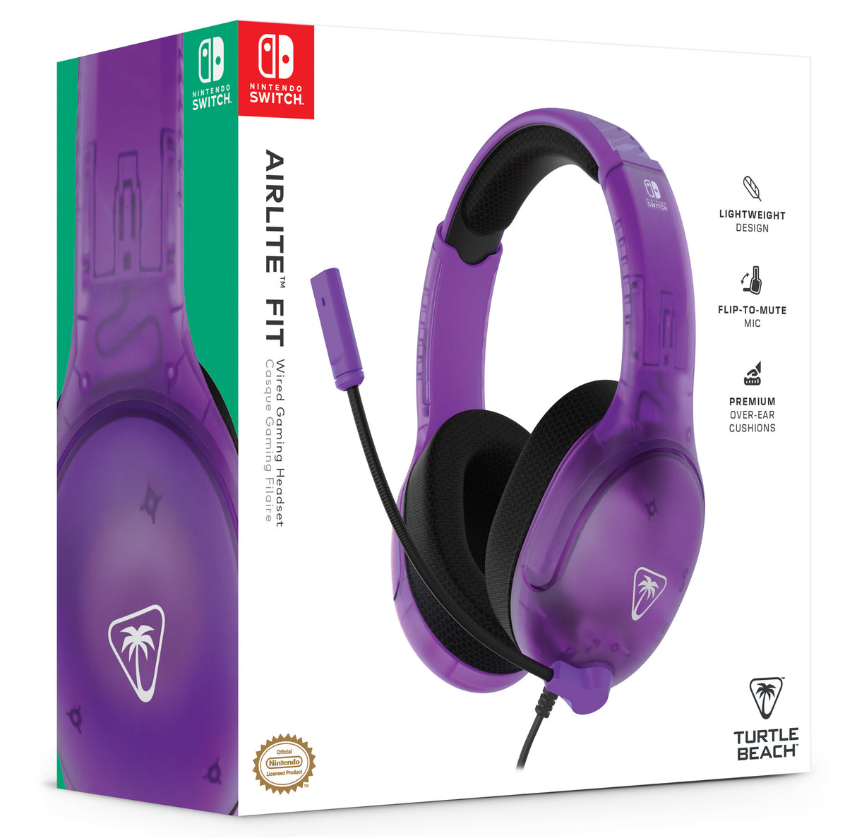 Turtle Beach Airlite Fit Headset Ledningsført Spil Sort, Lilla
