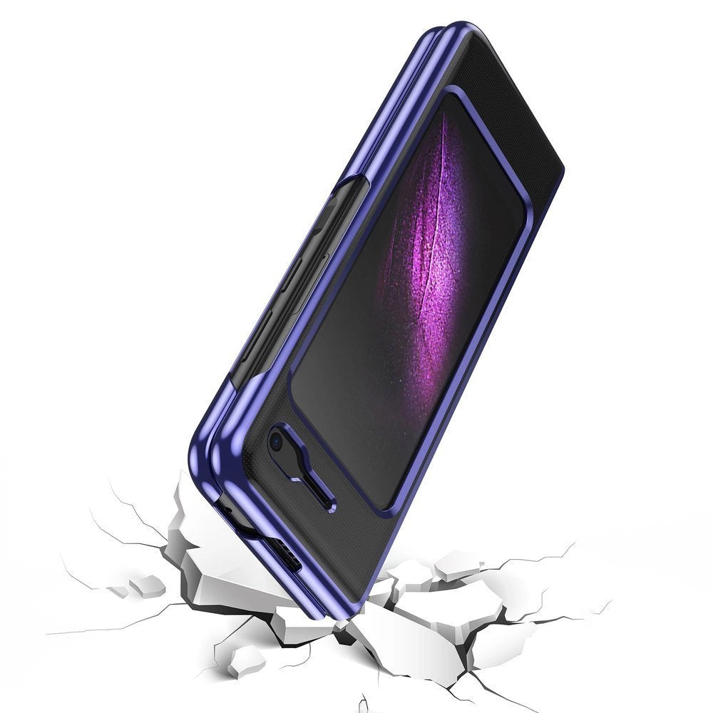 Plating Case Hard case Elektroplatering ramme Cover til Samsung Galaxy Fold blå