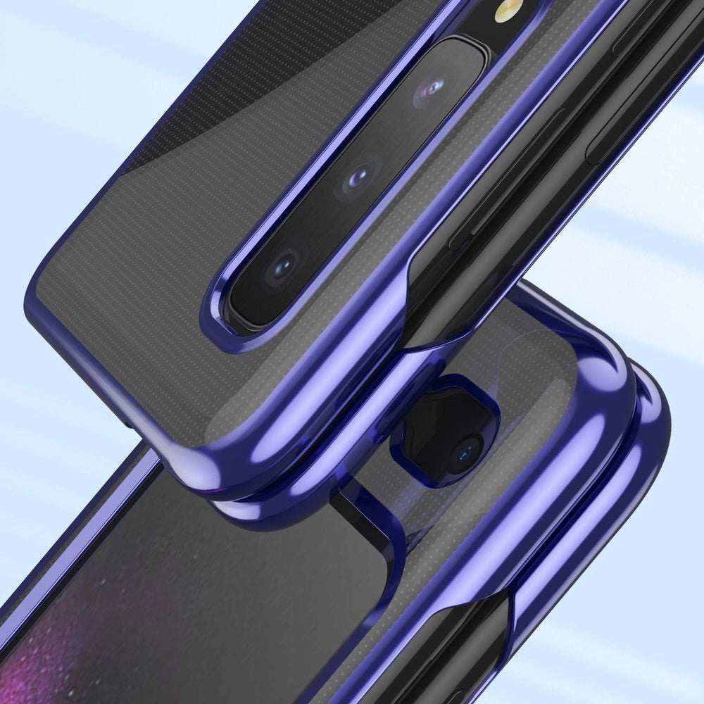 Plating Case Hard case Elektroplatering ramme Cover til Samsung Galaxy Fold blå