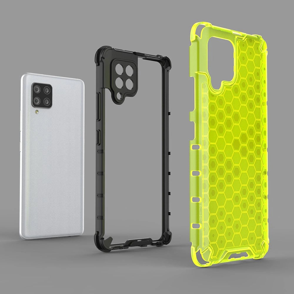 Honeycomb Case rustning med TPU Bumper til Samsung Galaxy A42 5G grøn