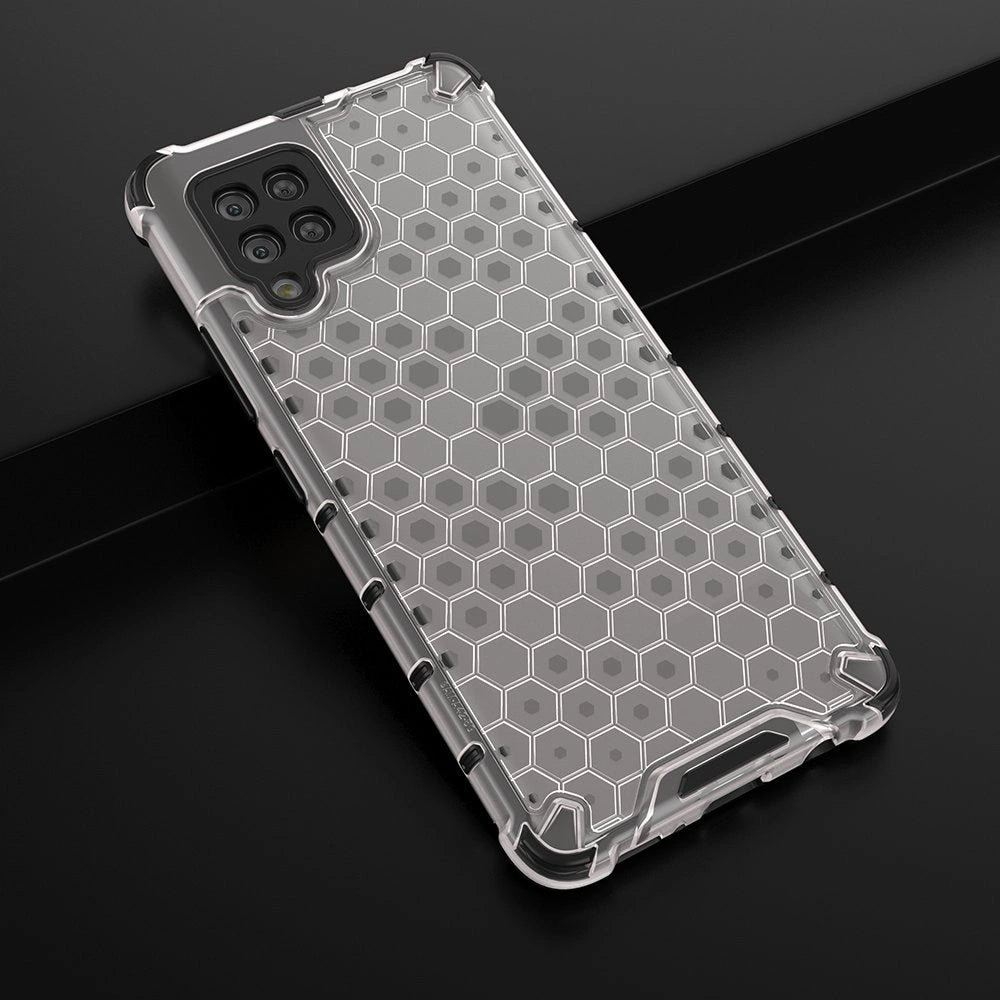 Honeycomb Case rustning med TPU Bumper til Samsung Galaxy A42 5G gennemsigtig