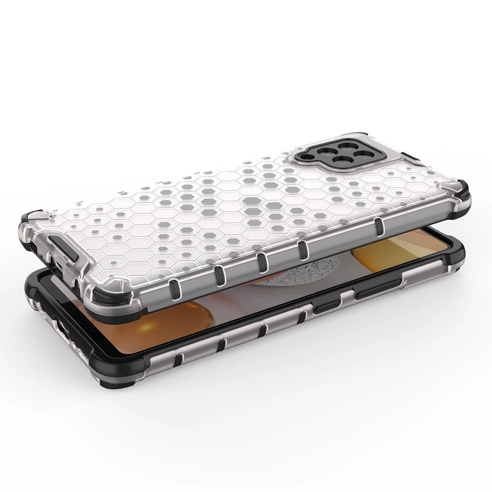 Honeycomb Case rustning med TPU Bumper til Samsung Galaxy A42 5G gennemsigtig