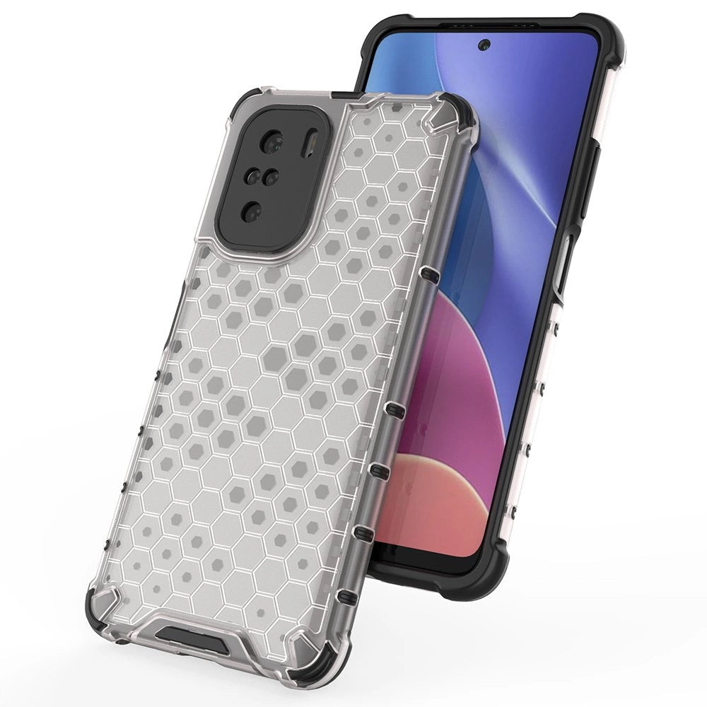 Honeycomb Case armor cover med TPU Bumper til Xiaomi Redmi K40 Pro + / K40 Pro / K40 / Poco F3 rød