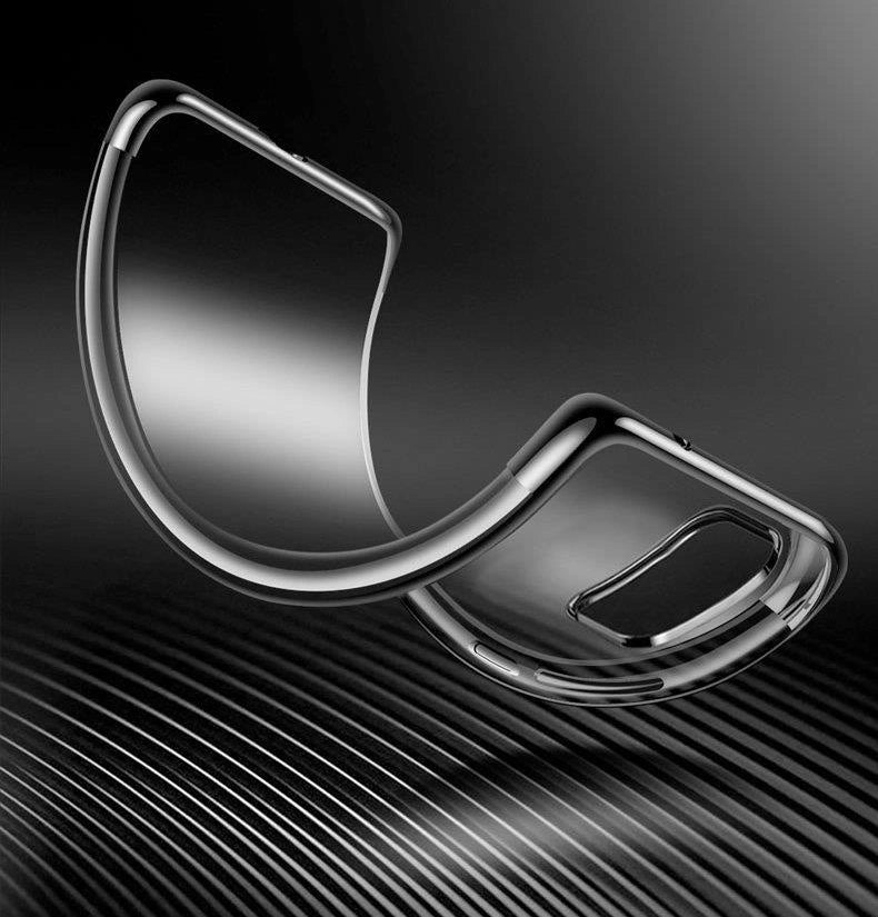 Clear Color Case Gel TPU Elektroplatering ramme Cover til Samsung Galaxy A72 4G sort