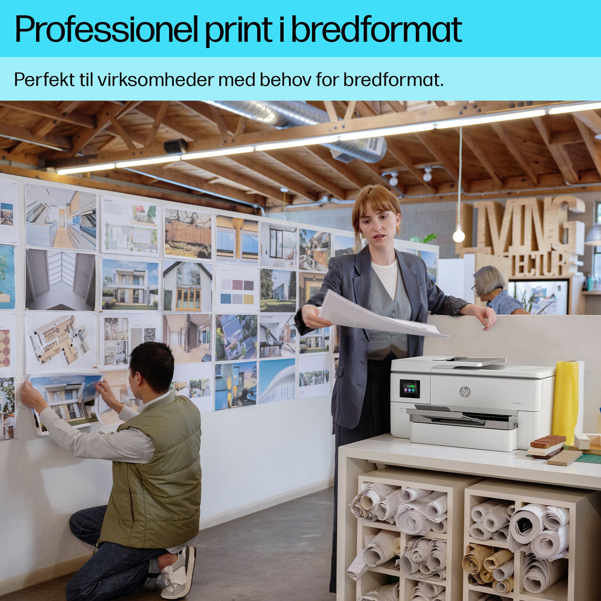 HP OfficeJet Pro 9720e Trådløst All-in-One Farve Printer, Tosidet print; Kopimaskine, scanner