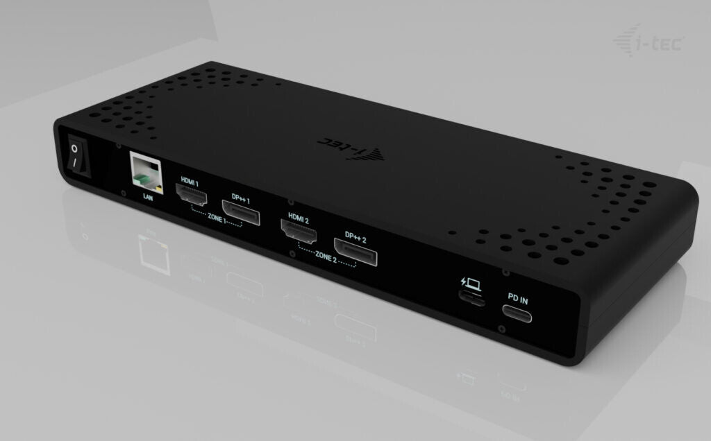 i-tec CADUA4KDOCKPDB100 dockingstation Ledningsført USB 3.2 Gen 1 (3.1 Gen 1) Type-C Sort