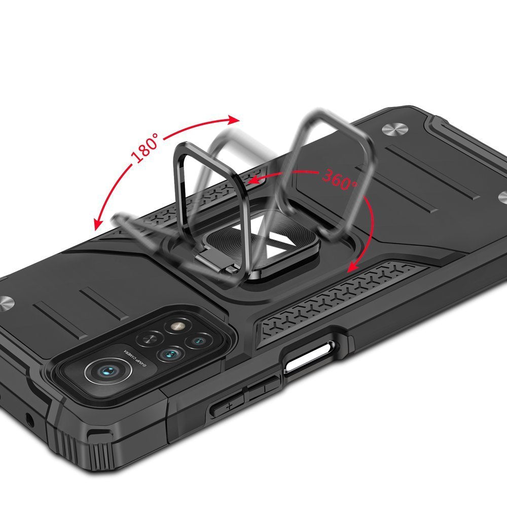 Wozinsky Ring Armor Case Kickstand Tough Rugged Cover til Samsung Galaxy A72 4G blå