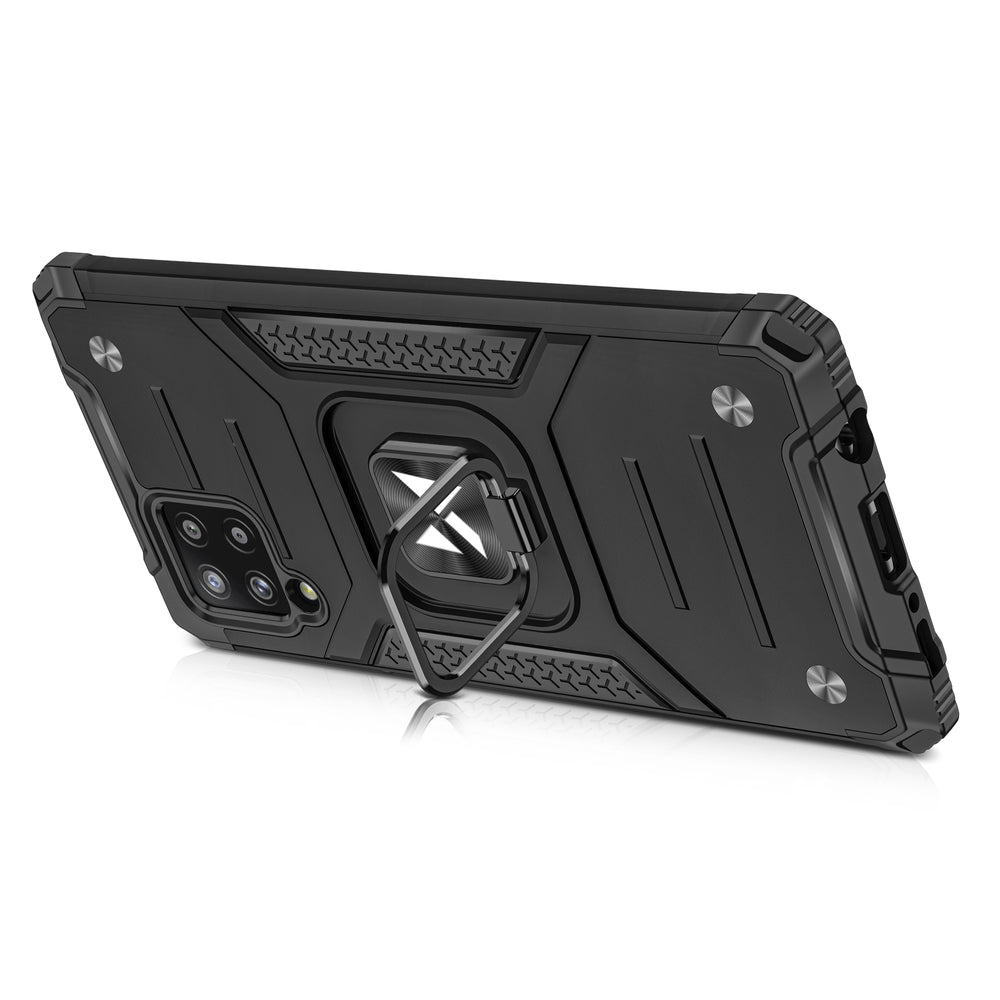 Wozinsky Ring Armor Case Kickstand Tough Rugged Cover til Samsung Galaxy A42 5G lyserød