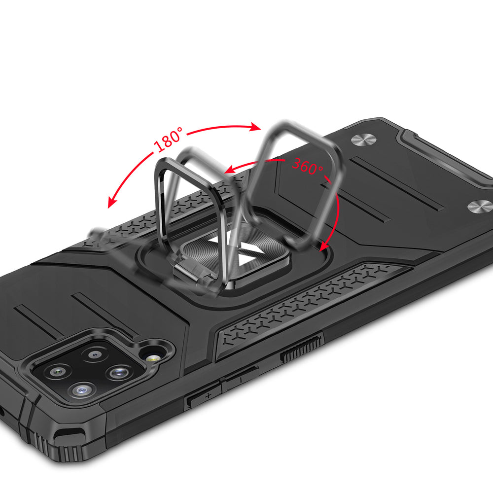 Wozinsky Ring Armor Case Kickstand Tough Rugged Cover til Samsung Galaxy A42 5G lyserød