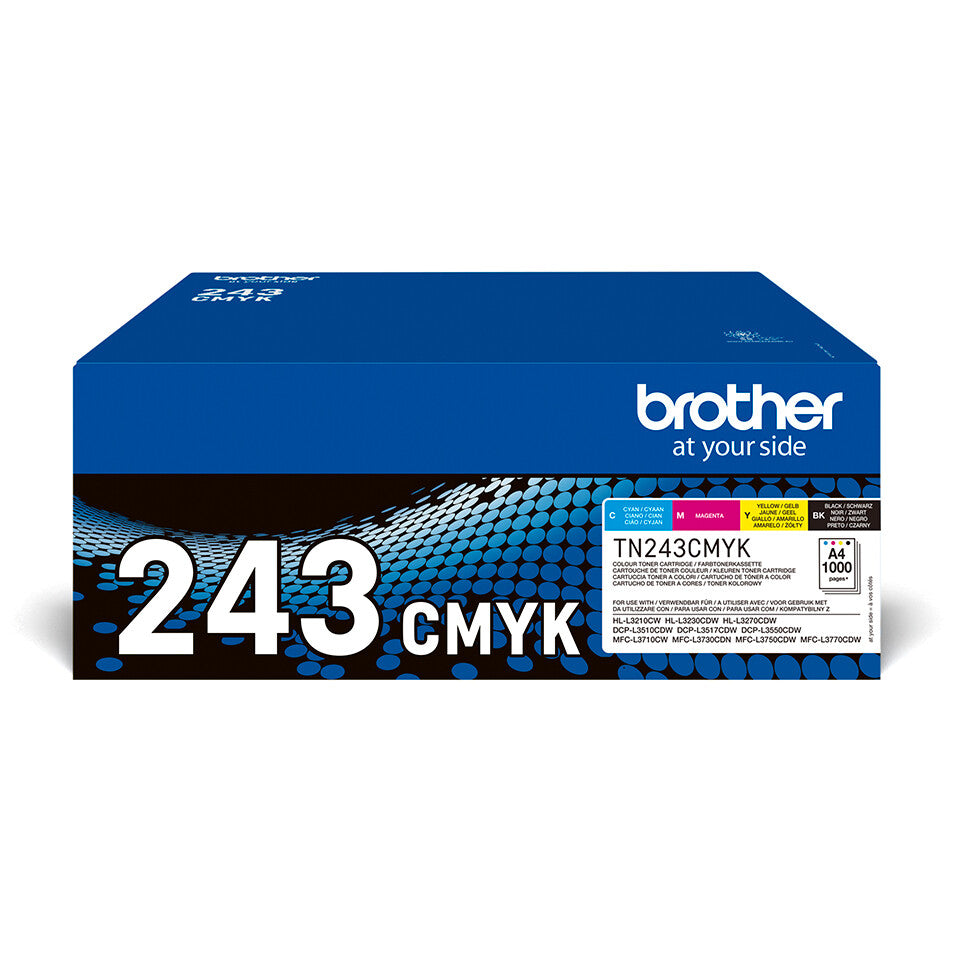 Brother TN-243CMYK tonerpatron 1 stk Original Sort, Blå, Magenta, Gul