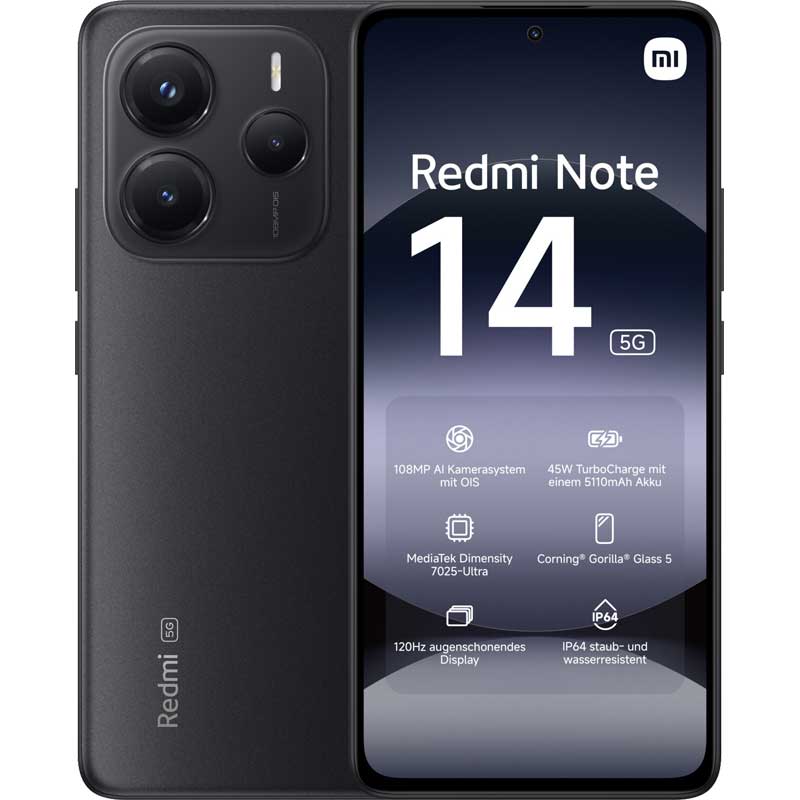 Xiaomi Redmi Note 14 5G 8/256GB Midnight Black EU