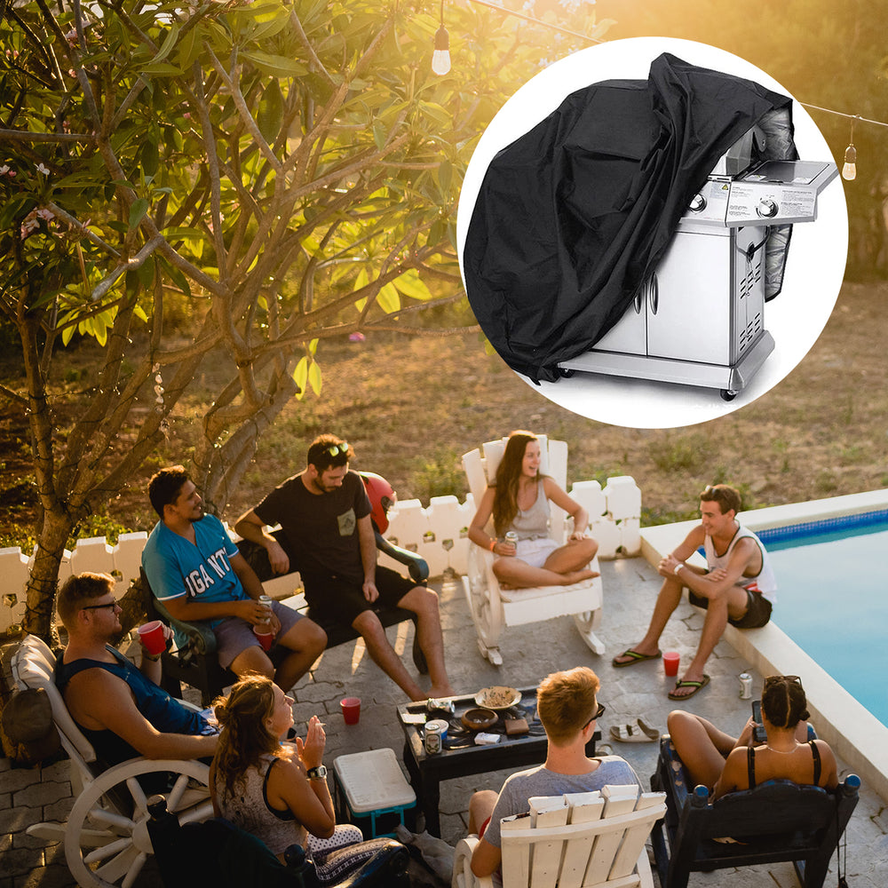 Vandtæt grilldæksel, cykeldæksel, cykeldæksel, dæk til havemøbler, XL-dæk sort