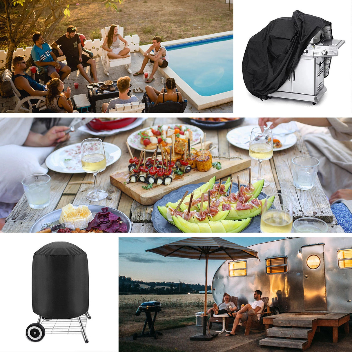 Vandtæt grilldæksel, cykeldæksel, cykeldæksel, dæk til havemøbler, XXL-dæk, sort