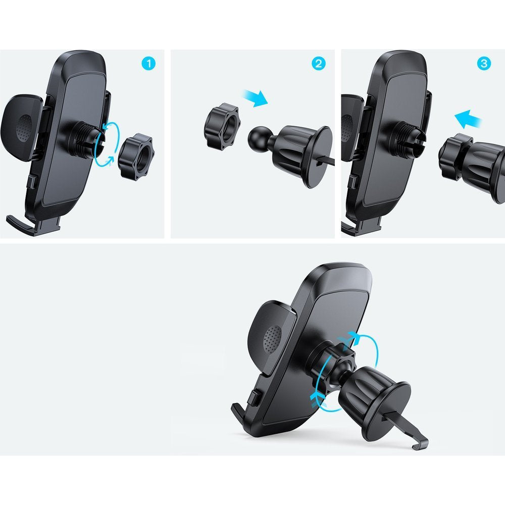 Joyroom JR-ZS259 car holder clamping phone to the air vent - black