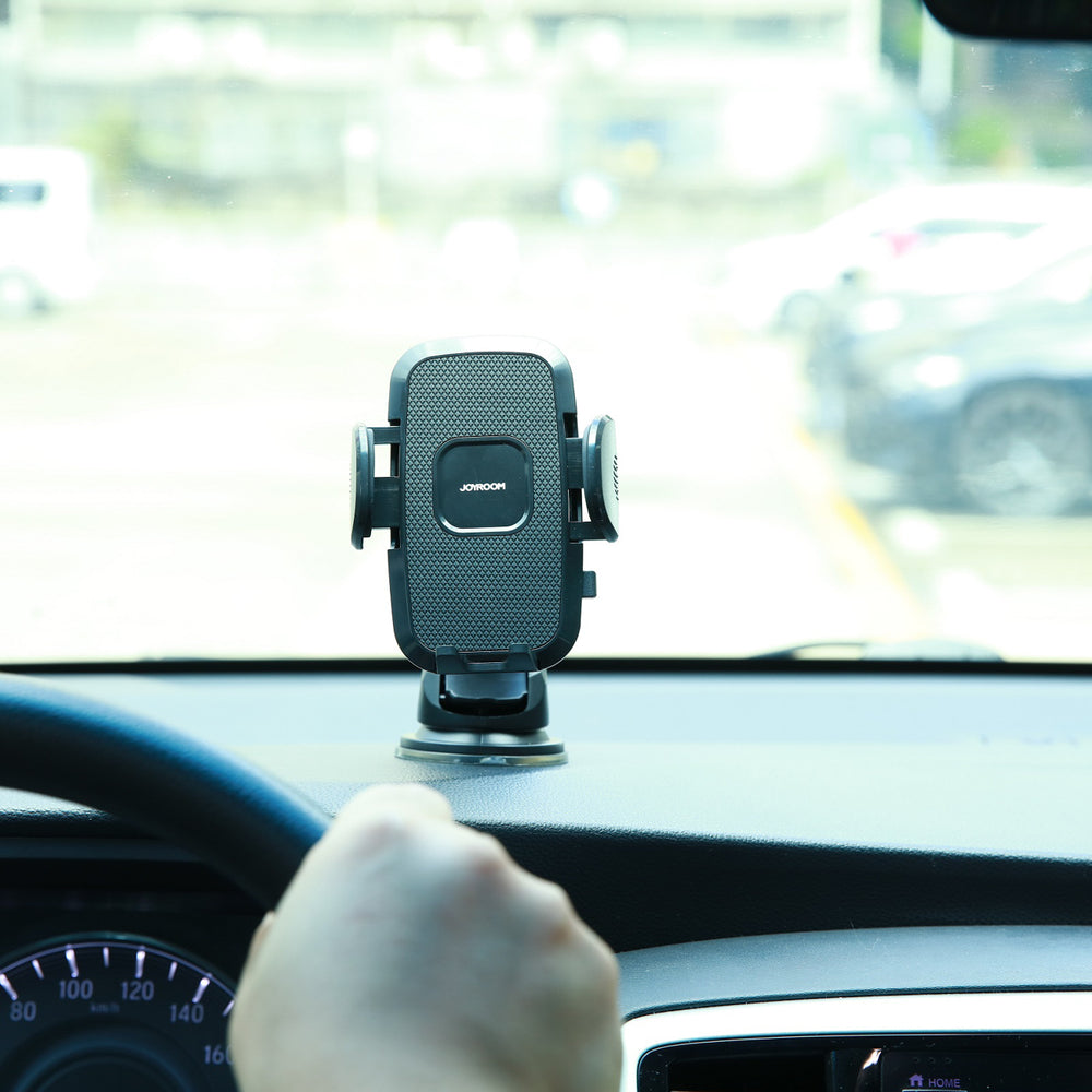 Joyroom car phone holder with telescopic extendable arm for dashboard and windshield black (JR-ZS259)