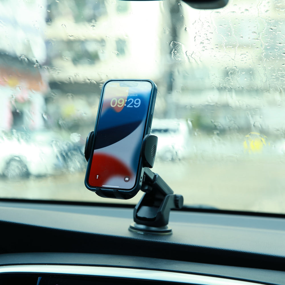 Joyroom car phone holder with telescopic extendable arm for dashboard and windshield black (JR-ZS259)