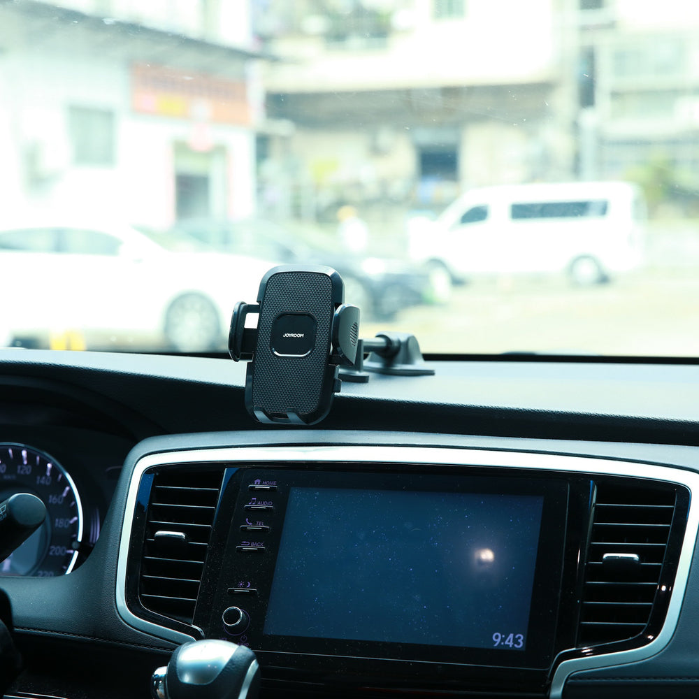 Joyroom car phone holder with flexible arm for dashboard or windshield, black (JR-ZS259)