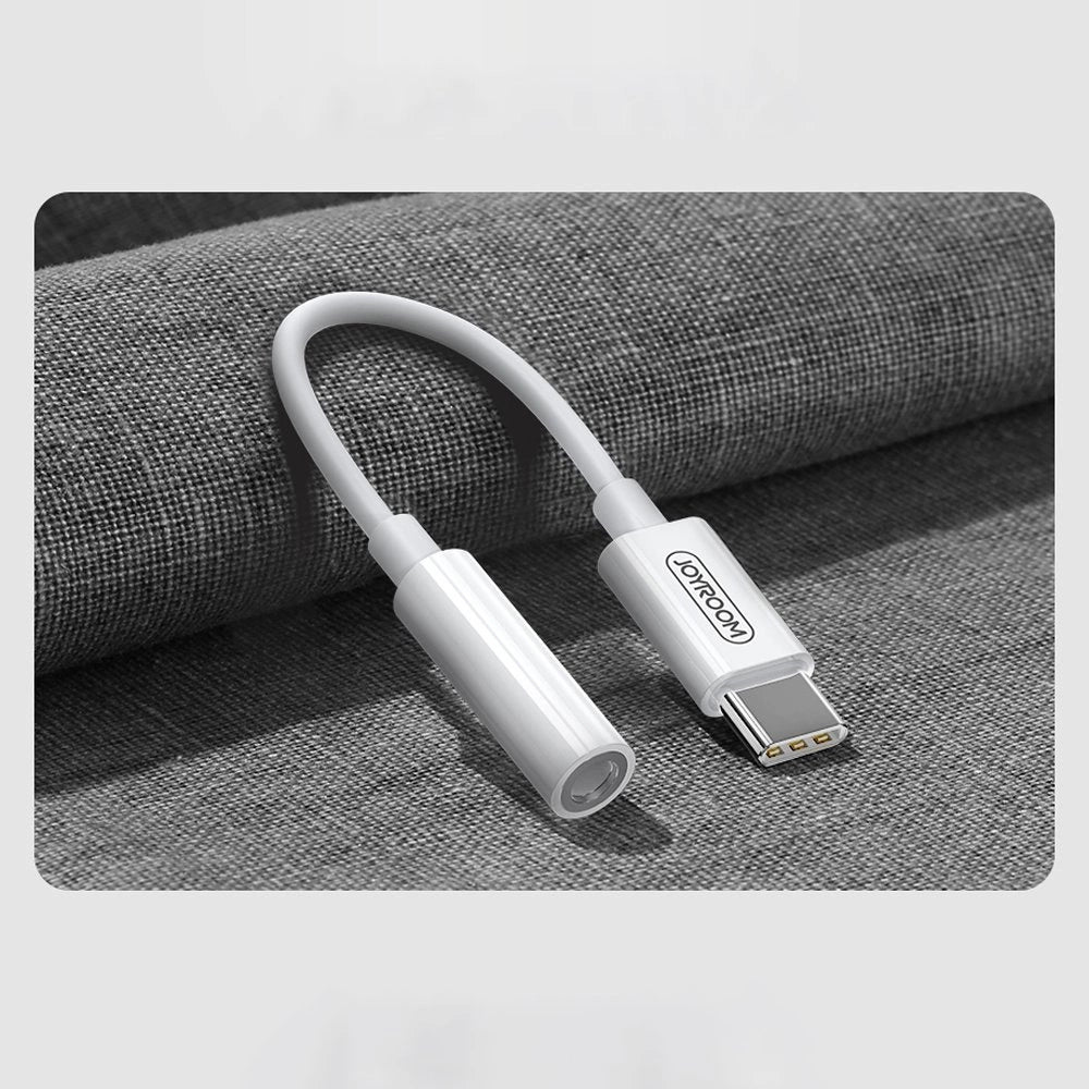 Joyroom SH-C1 hovedtelefon mini jack 3,5 mm (kvindelig) / USB-C (mandlig) adapter - hvid