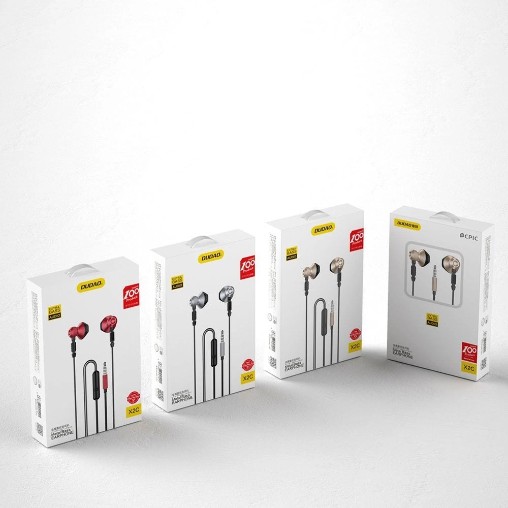 Dudao Metal Wired Earbuds 3,5 mm Mini Jack Gray (X2C-Gray)