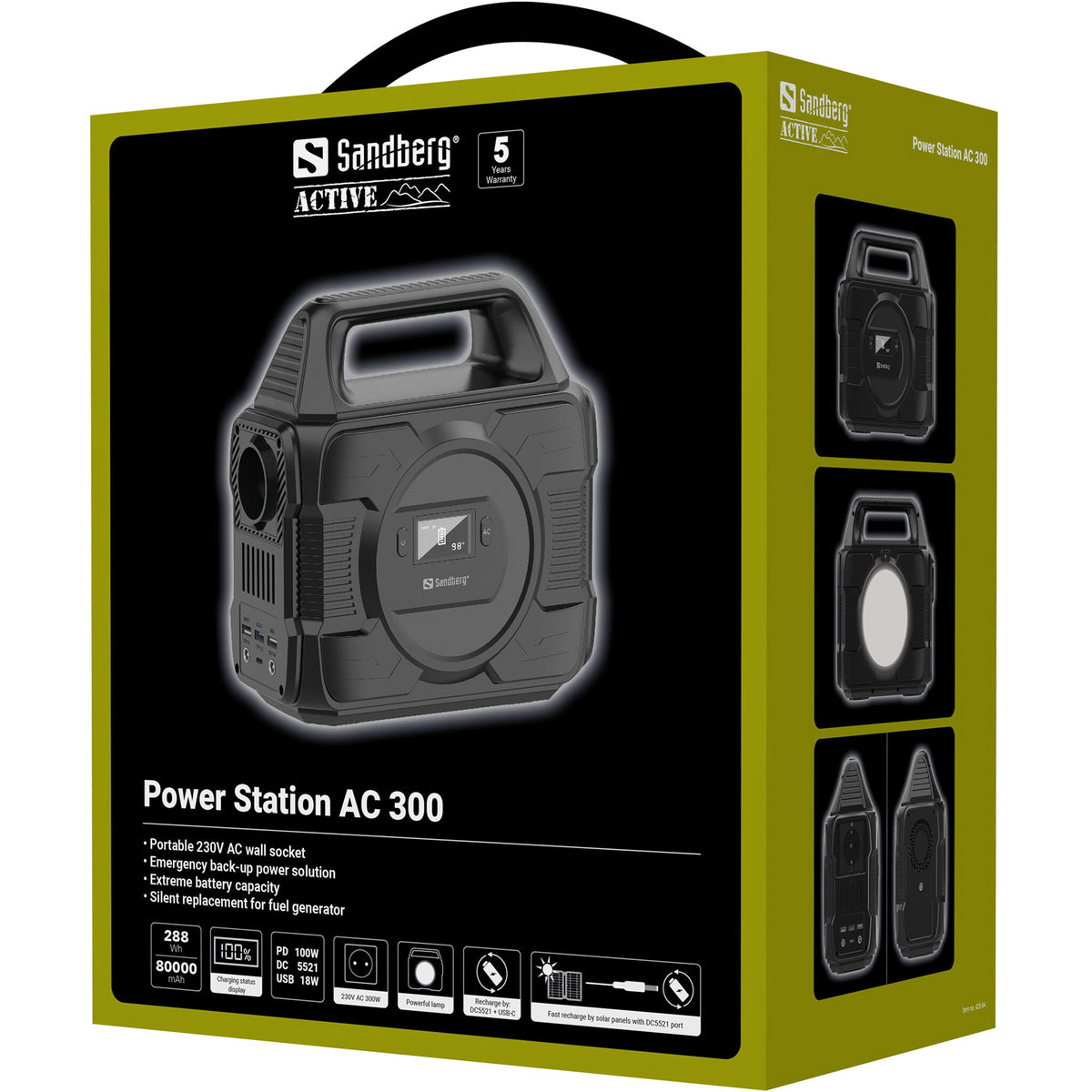 Sandberg 420-84 Bærbar energistation 80000 mAh 300 W 3,26 kg