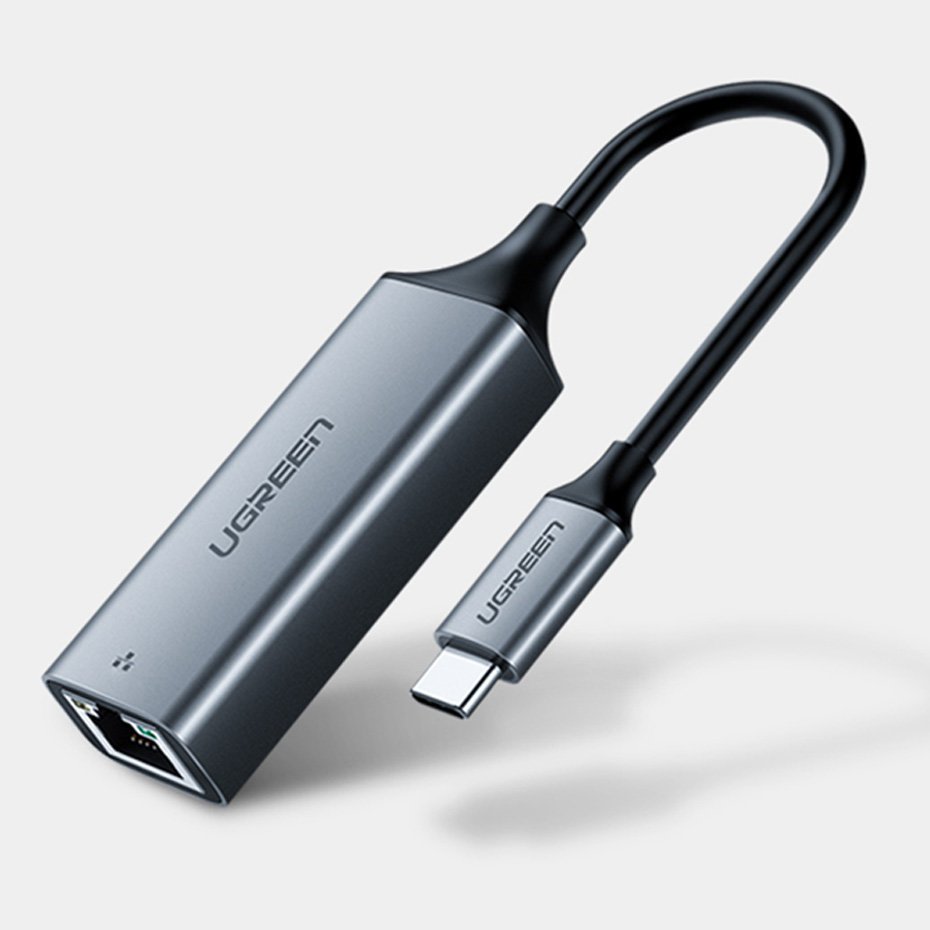 Ugreen eksternt netværksadapter RJ45 - USB Type C (1000 Mbps / 1 Gbps) Gigabit Ethernet grå (CM199)