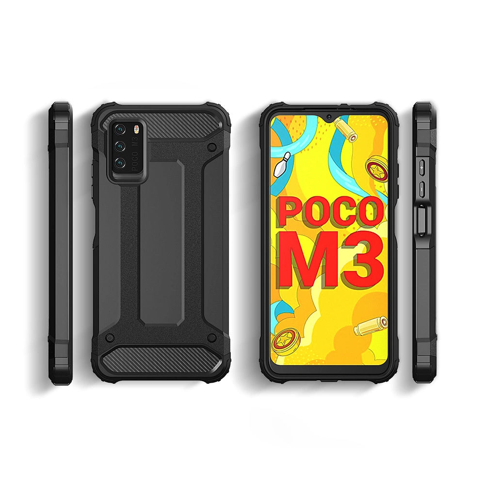 Hybrid Armor Case Tough Rugged Cover til Xiaomi Redmi Note 10 5G / Poco M3 Pro guld
