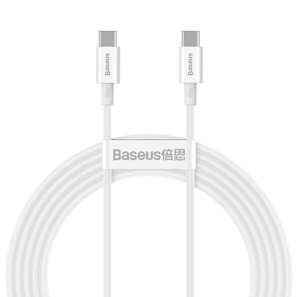 Baseus CATYS-C02 USB-C - USB-C PD QC FCP-kabel 100W 5A 2m - hvid
