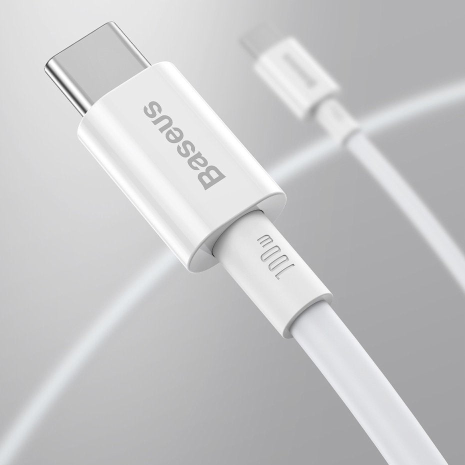 Baseus CATYS-C02 USB-C - USB-C PD QC FCP-kabel 100W 5A 2m - hvid