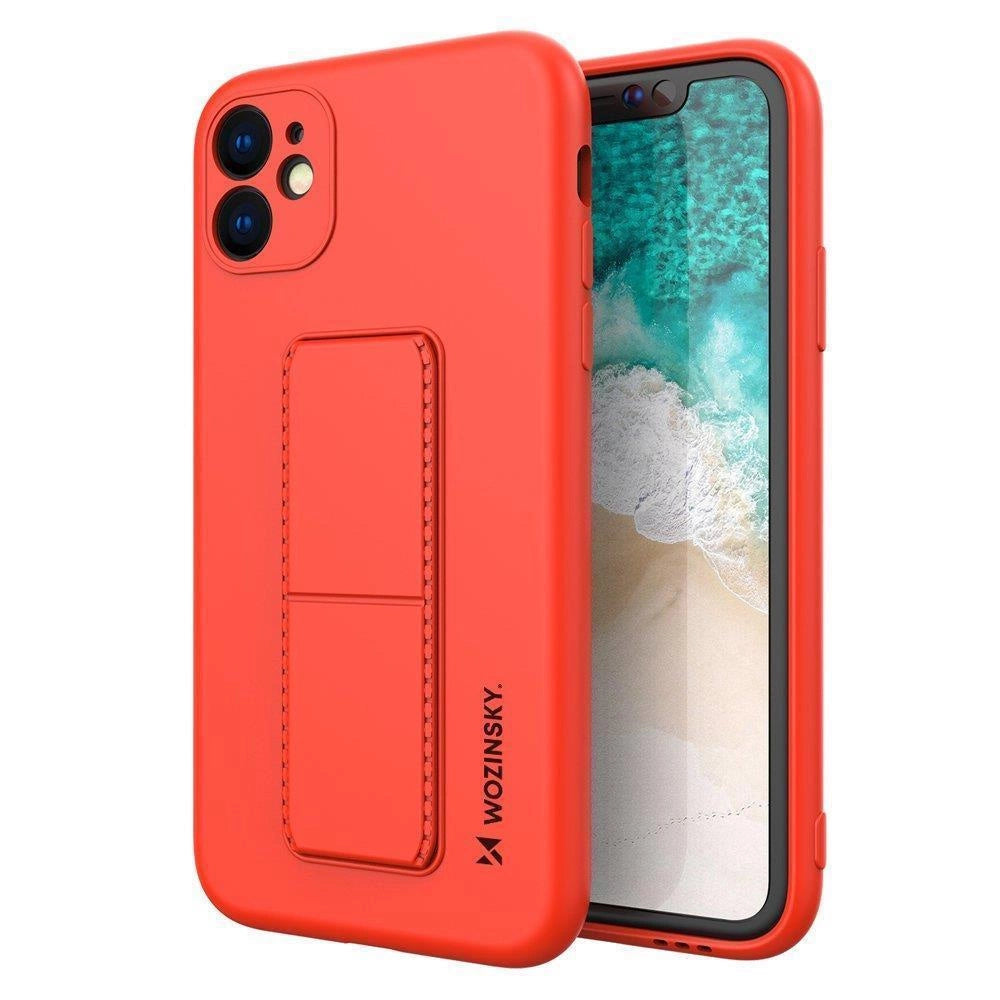 Wozinsky Kickstand Case Silicone Stand Cover til Samsung Galaxy A32 4G Red
