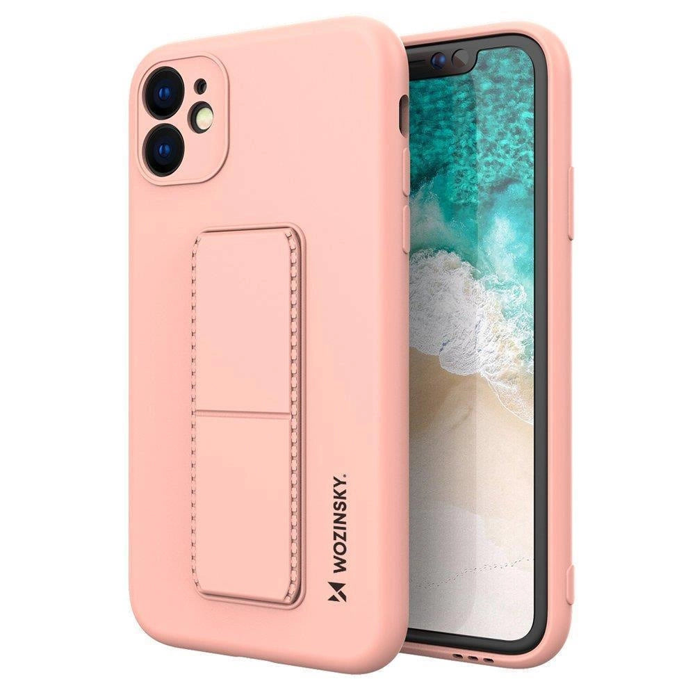Wozinsky Kickstand Case Silicone Stand Cover til Samsung Galaxy A32 4G Pink