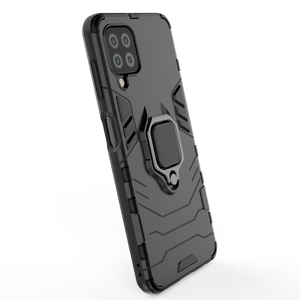 Ring Armor Case Kickstand Tough Rugged Cover til Samsung Galaxy A22 4G blå