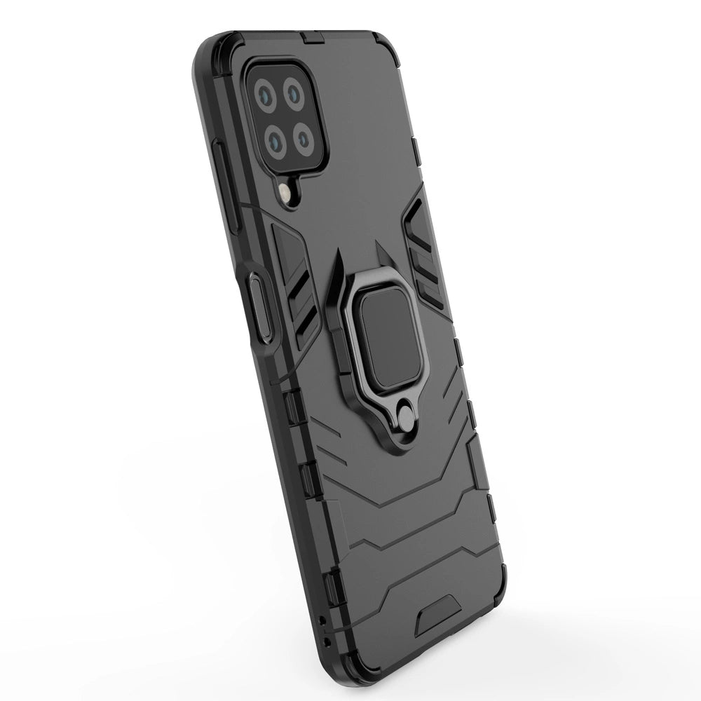 Ring Armor Case Kickstand Tough Rugged Cover til Samsung Galaxy A22 4G blå