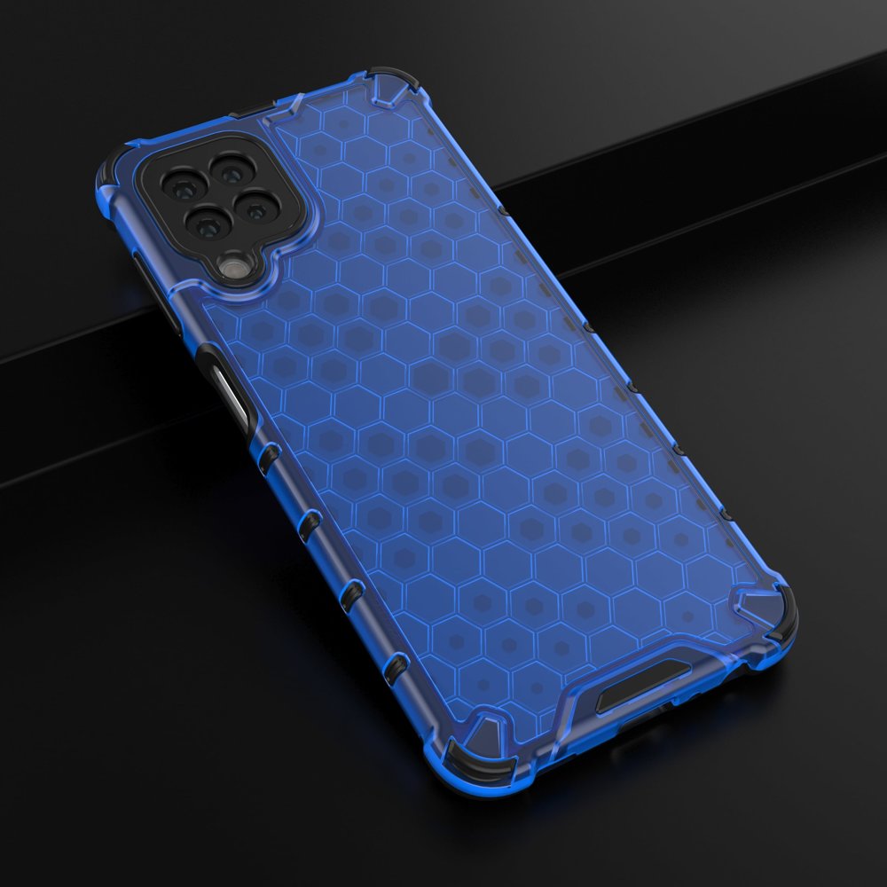 Honeycomb Case armor cover med TPU Bumper til Samsung Galaxy A22 4G blå