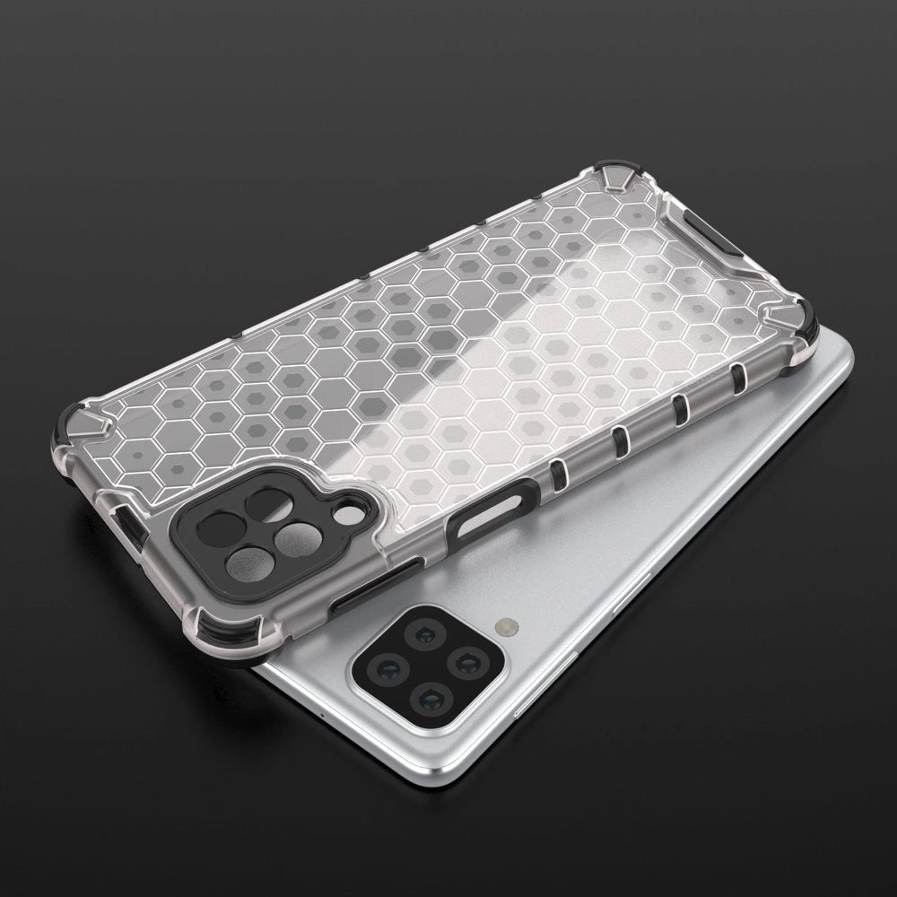 Honeycomb Case rustning med TPU Bumper til Samsung Galaxy A22 4G gennemsigtig
