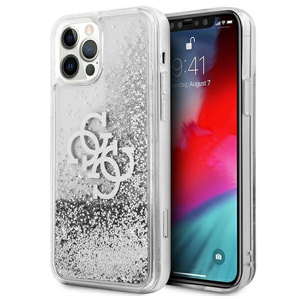 Guess GUHCP12LLG4GSI iPhone 12 Pro Max 6.7" sølv/sølv hardcase 4G Big Liquid Glitter