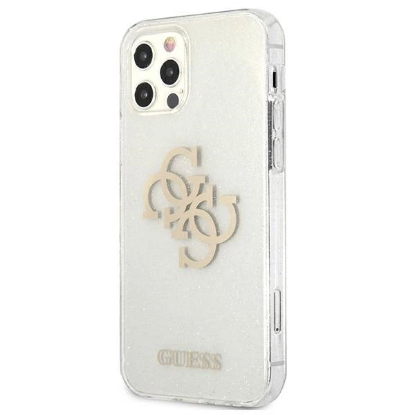 Guess GUHCP12LPCUGL4GTR iPhone 12 Pro Max 6.7 " gennemsigtige hårdkasse Glitter 4G Big Logo