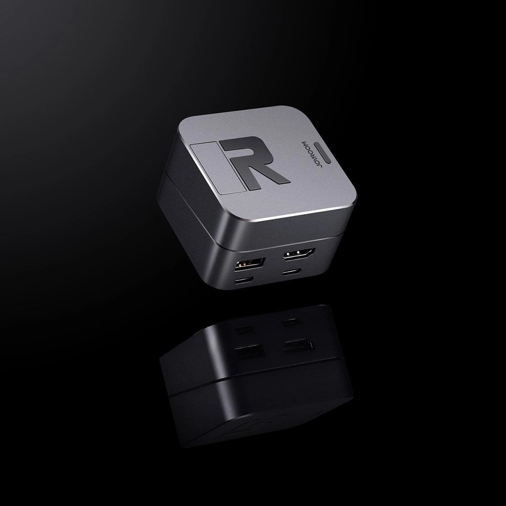 Joy Hubroom S-H121 USB-C stand - USB-A 3.0 / RJ45 / HDMI / USB-C / Thunderbolt til MacBook Pro - grå