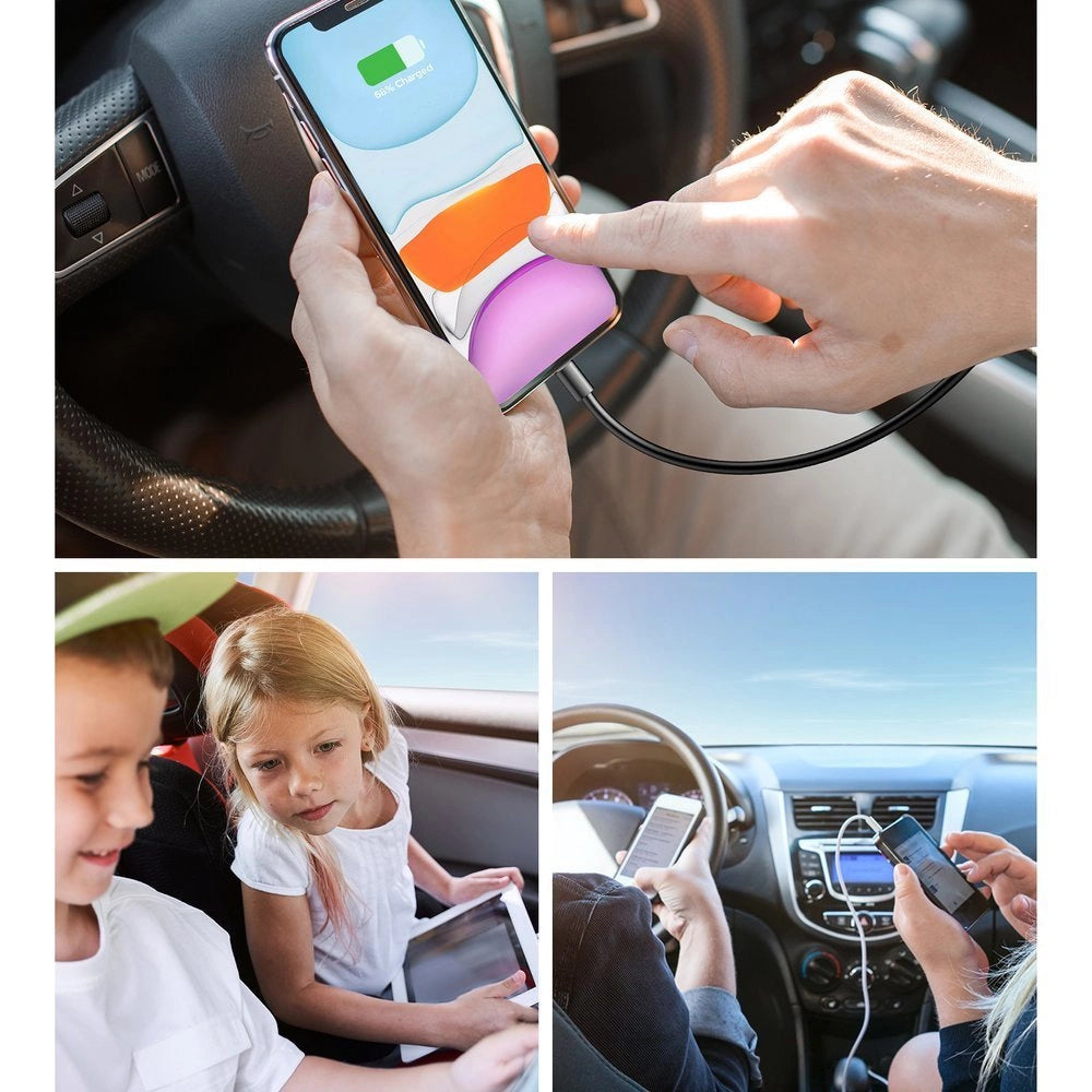 Joyroom biloplader 2xPD + 2xQC3.0 72W 1,5m sort (JR-CL05)