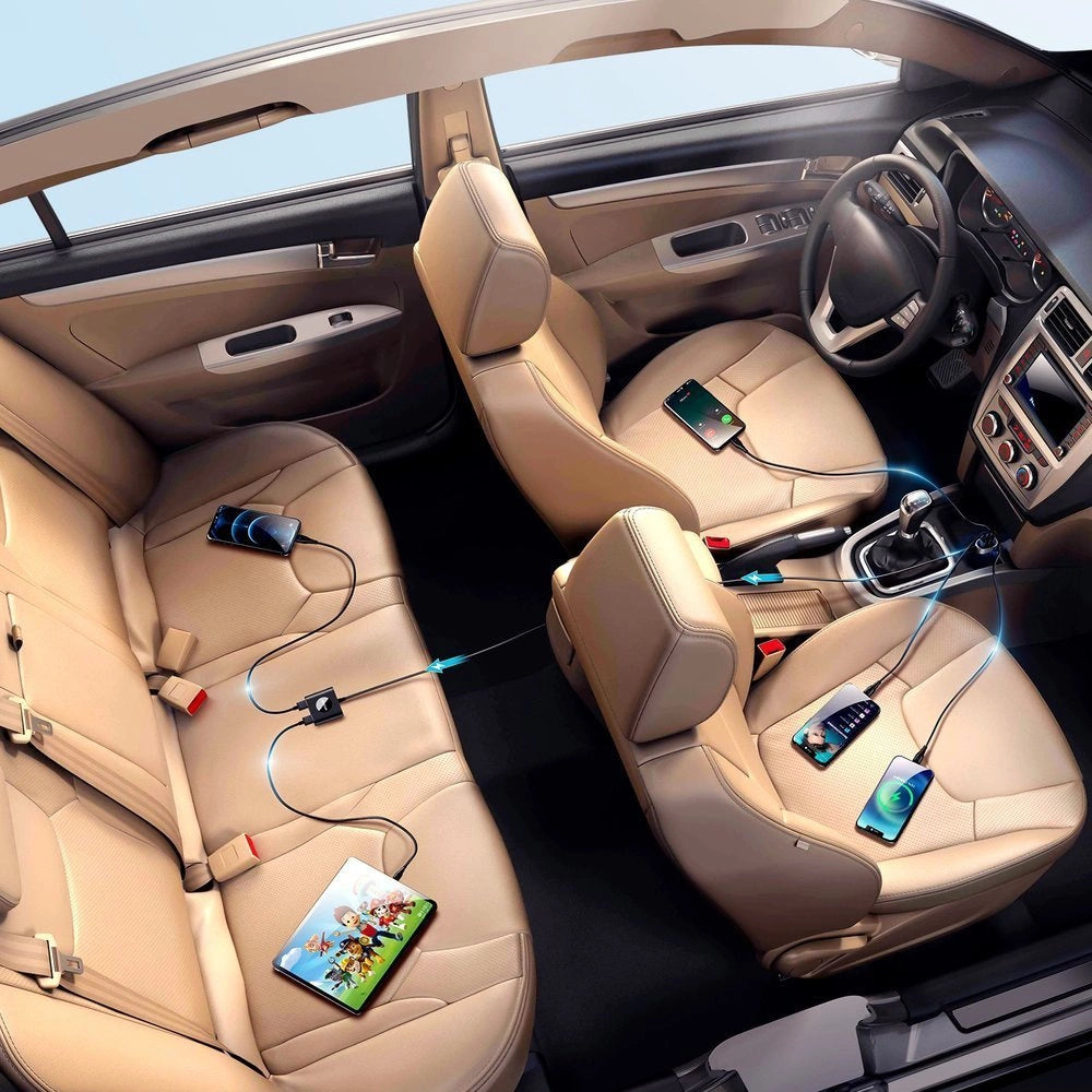 Joyroom biloplader 2xPD + 2xQC3.0 72W 1,5m sort (JR-CL05)