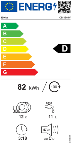 Elvita CDI4601V opvaskemaskine til integrering